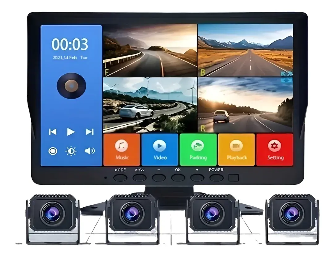 Kit Dvr 4 Cámaras Monitor 7p Hd CAMION