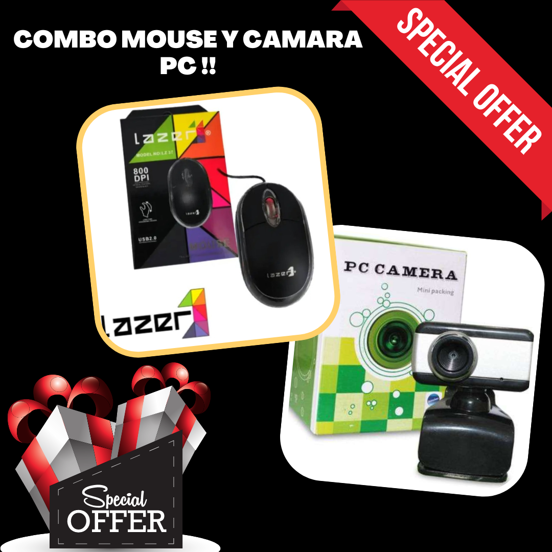 Combo Cajita Mouse + Camara Pc